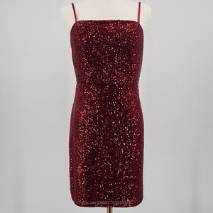 Red Sequin Taylor Swift Version Sleeveless Mini Dress Folklore Romantic Size 9